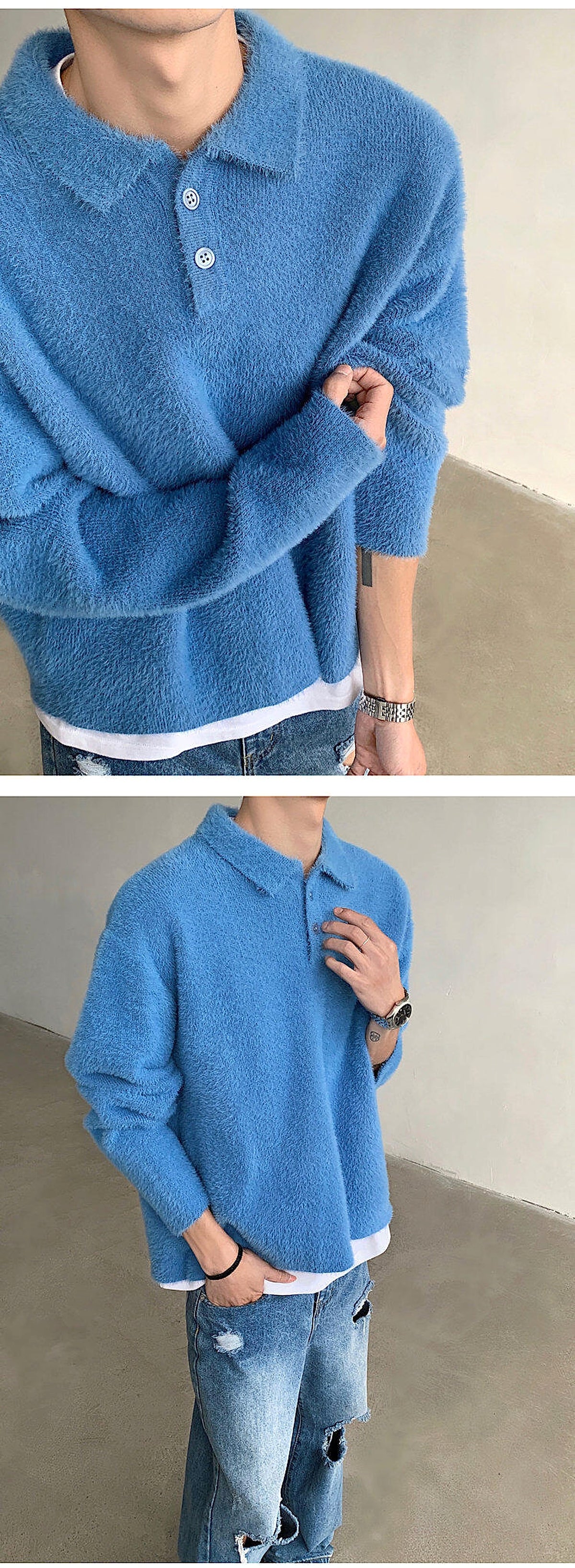 Skin-friendly Mohair Pullover Sweater - enhanced image 5