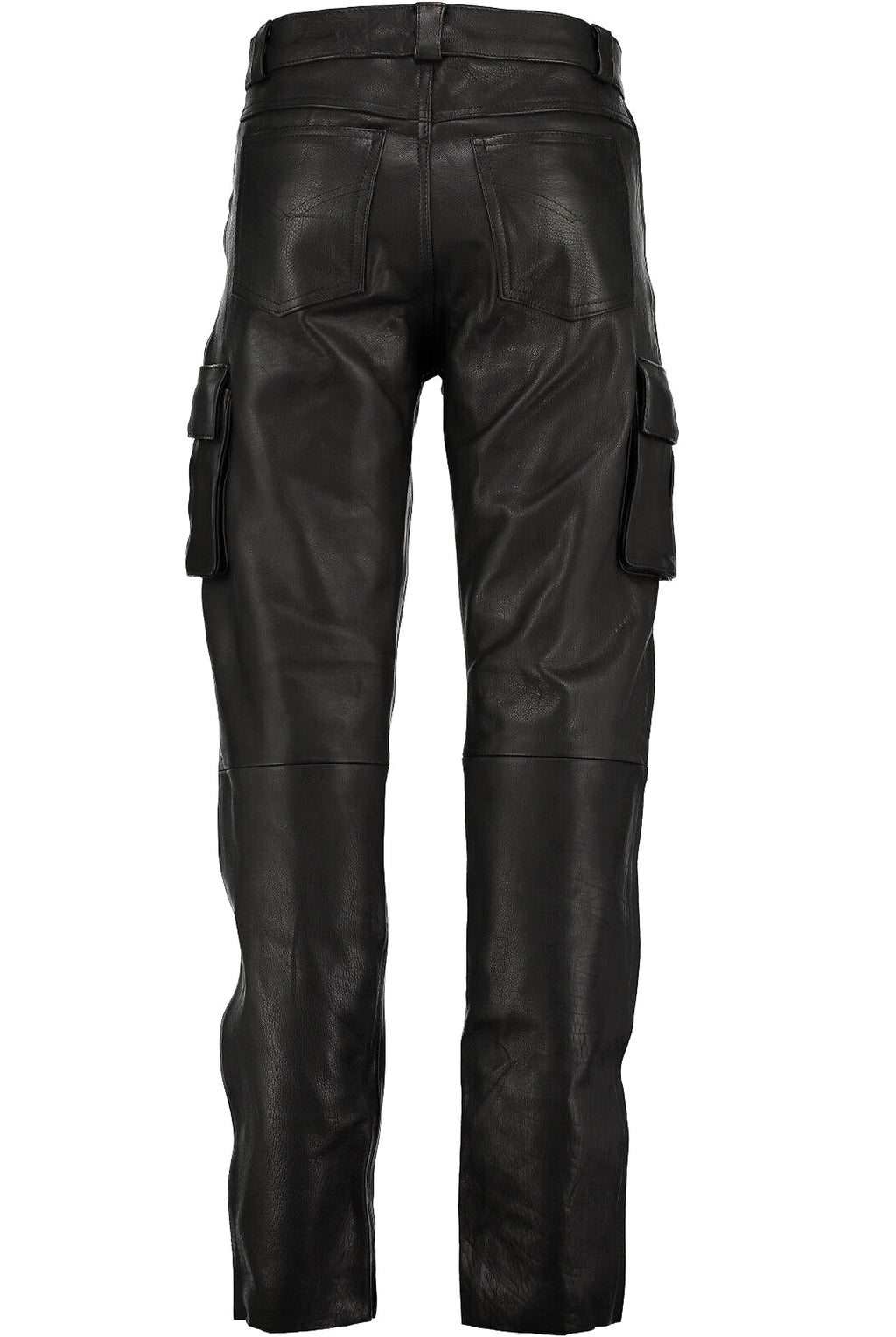 Solid Color Men's PU Leather Men Jeans Pants - enhanced image 5