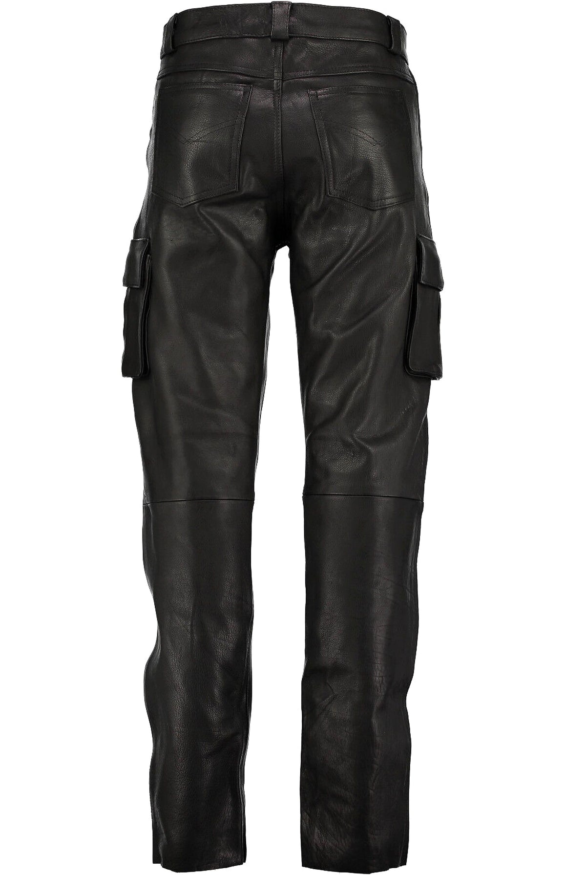 Solid Color Men's PU Leather Men Jeans Pants - enhanced image 5