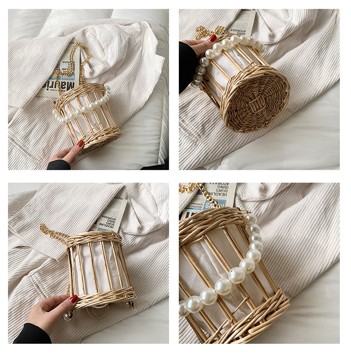 SolunaWeave™ – PearlBox Straw Bag - enhanced image 5