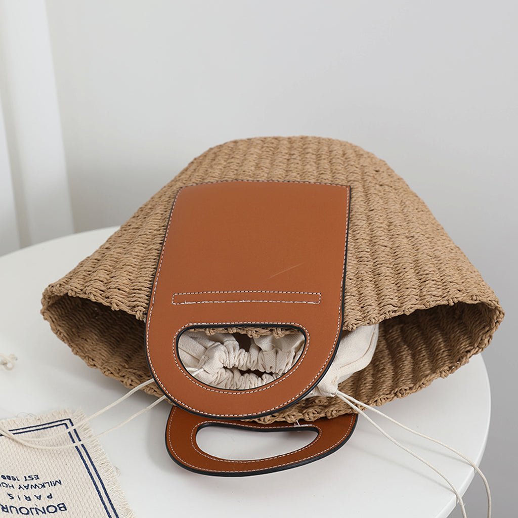 SolunaWeave™ – Retro Splice Straw Tote - enhanced image 5