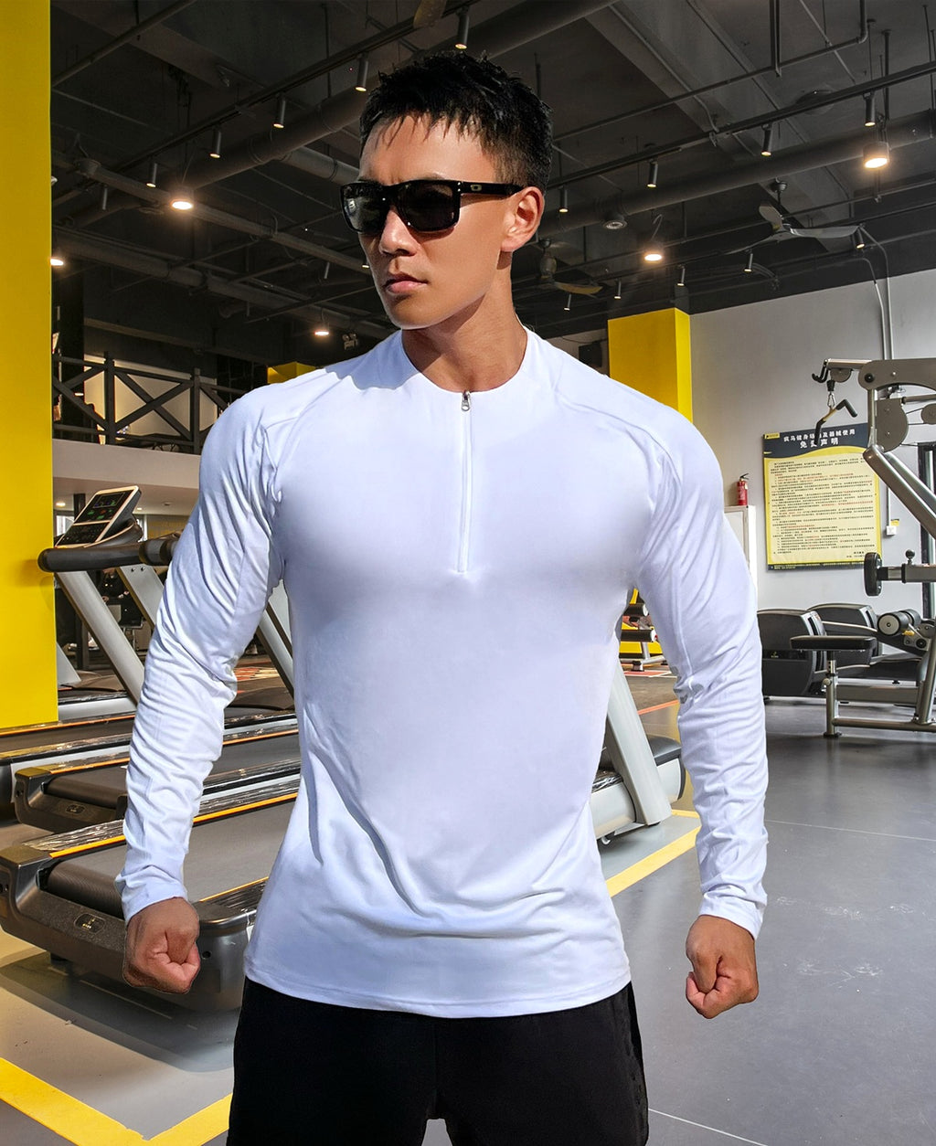 Sports Fitness Men's Long Sleeve Top Zip-up Shirt Trousers Two-piece Suit - enhanced image 5