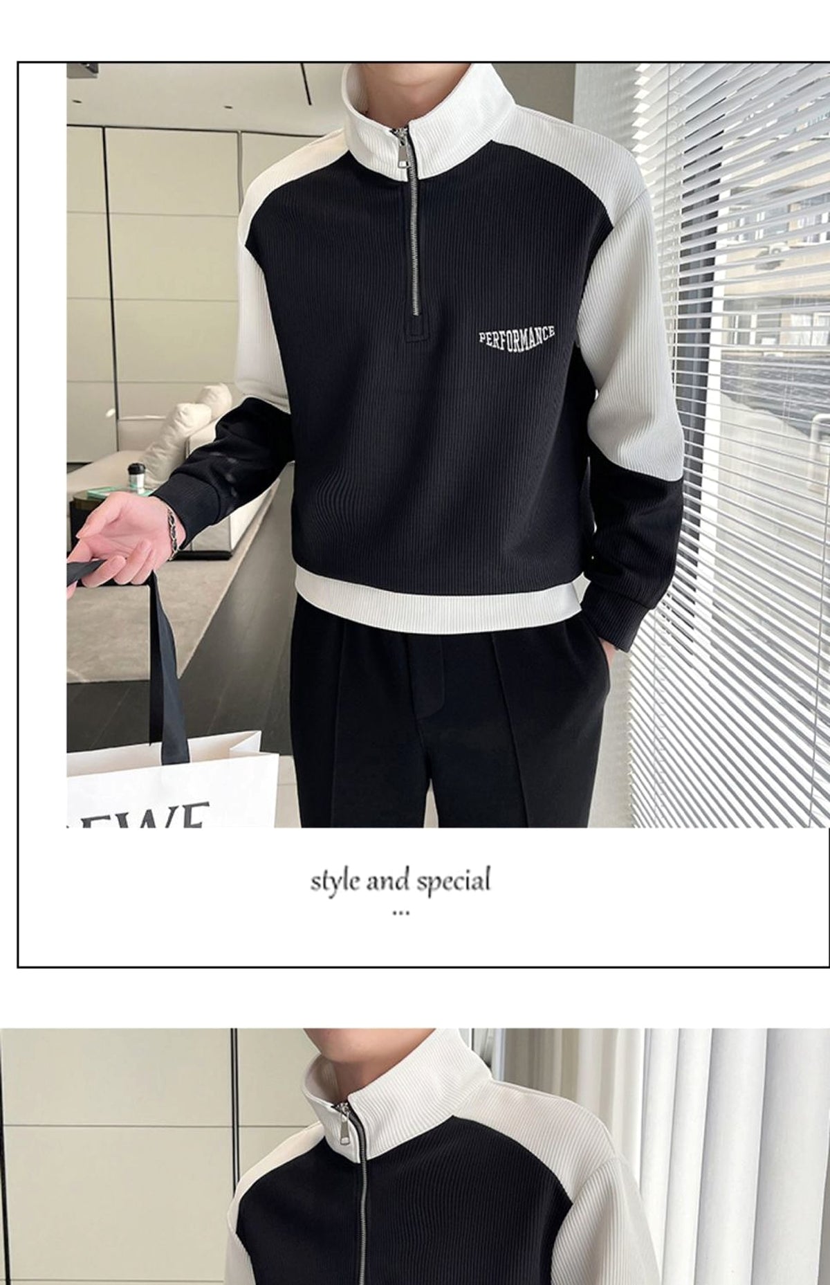 Men's Four Seasons Half-Zip Cotton Jacket - enhanced image 5