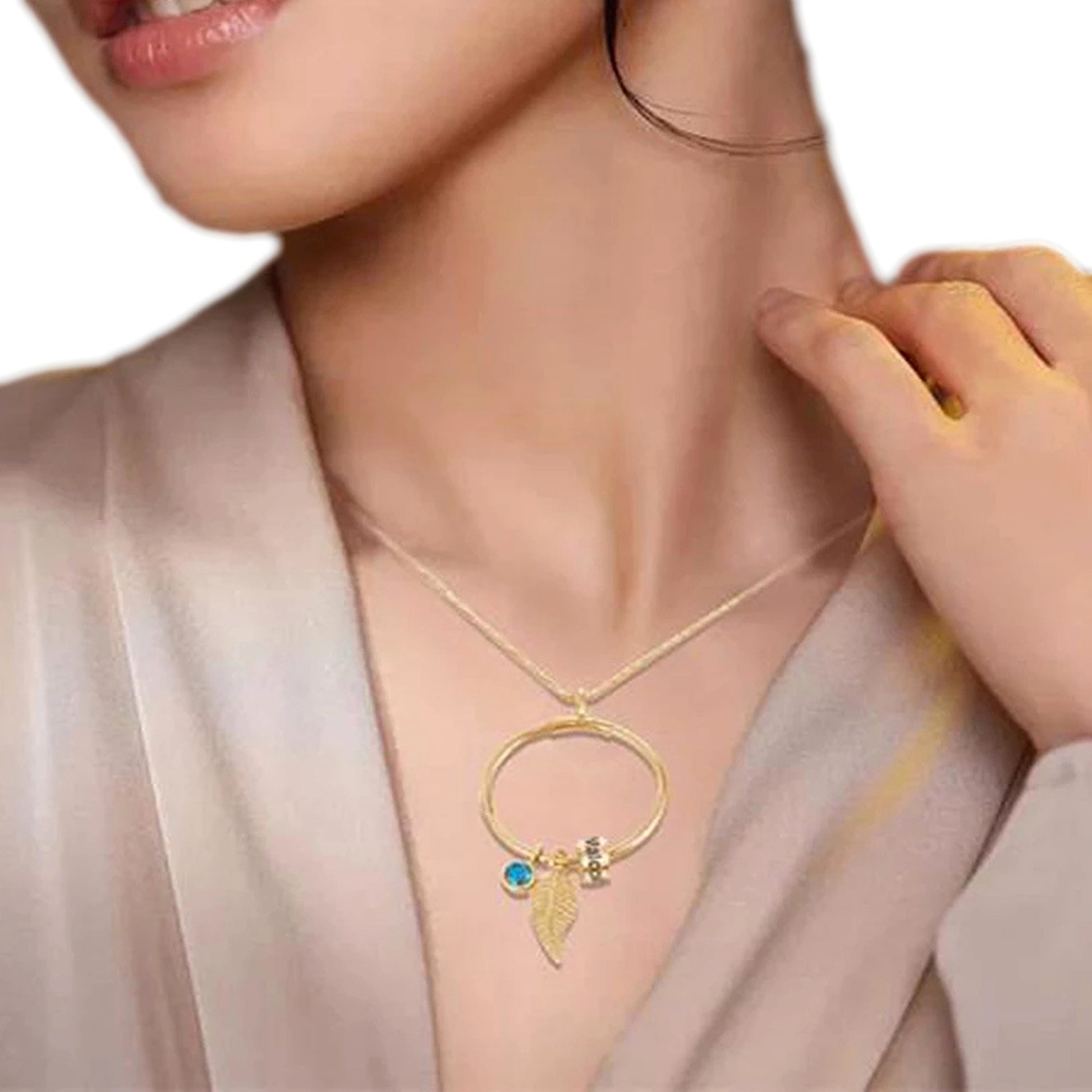 Stainless Steel Bead Necklace January-December Birthstone Beaded - enhanced image 5