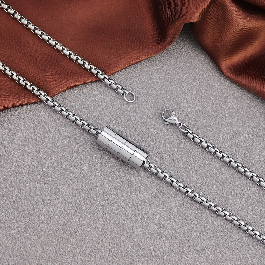 Minimalist Stainless Steel Beaded Necklace – Timeless & Elegant! - enhanced image 5