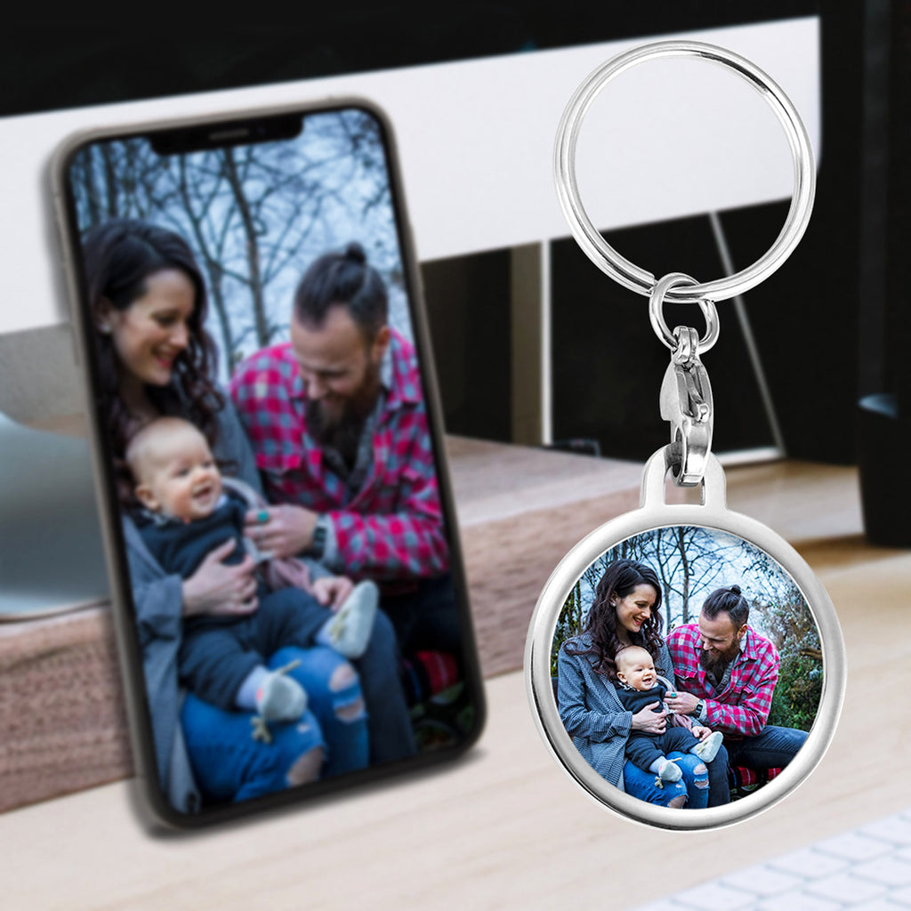 Personalized Stainless Steel Photo Keychain – Custom Gift for Loved Ones - enhanced image 5