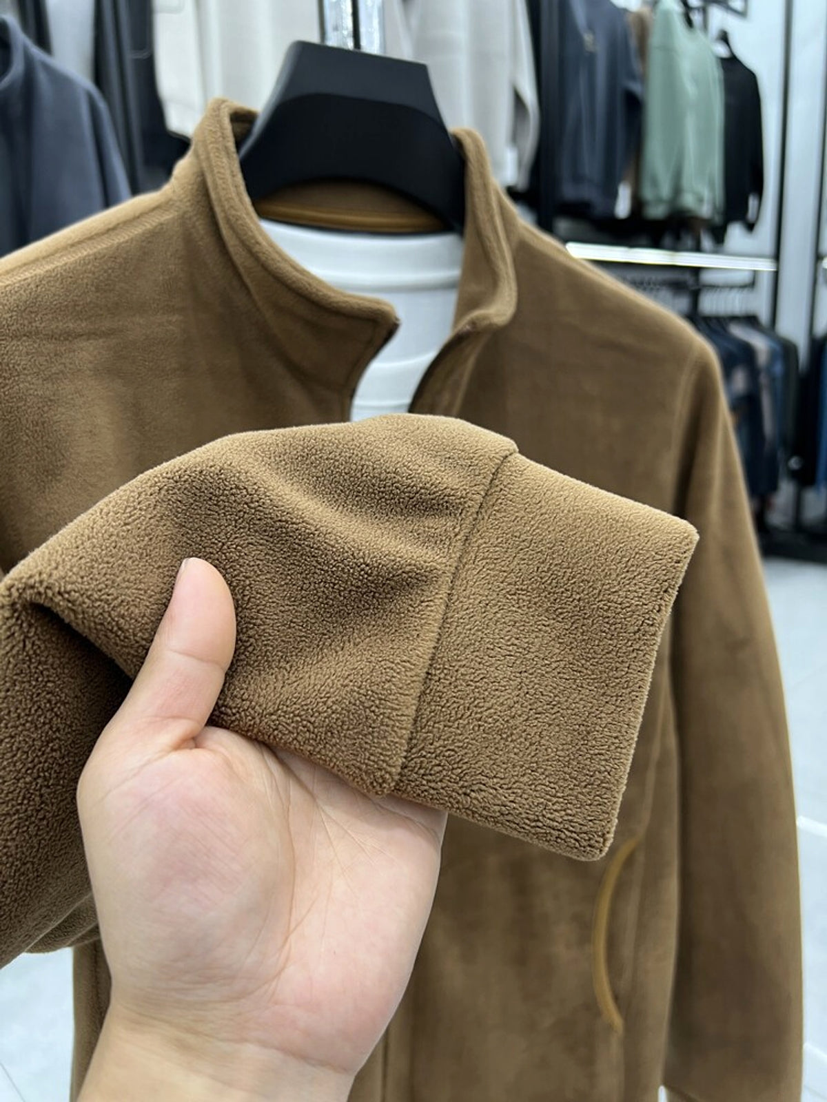 Stand Collar Zipper Thermal Polar Fleece Men's Coat - enhanced image 5