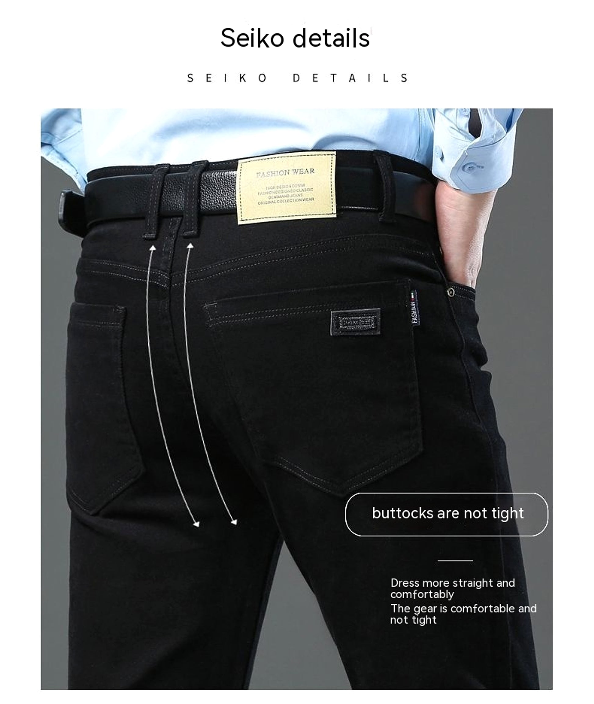Straight Stretch Comfortable Trousers Mid-high Waist Pants Men - enhanced image 5
