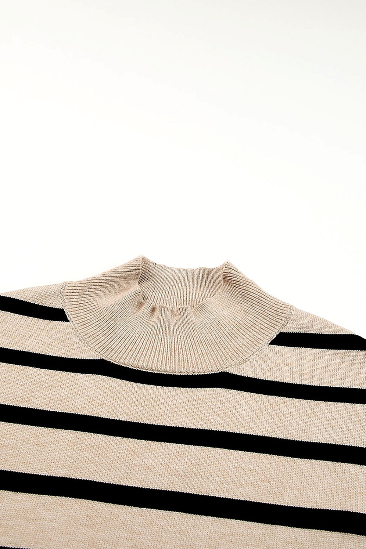 Striped Turtleneck Sweater Women's Cuffs - enhanced image 5