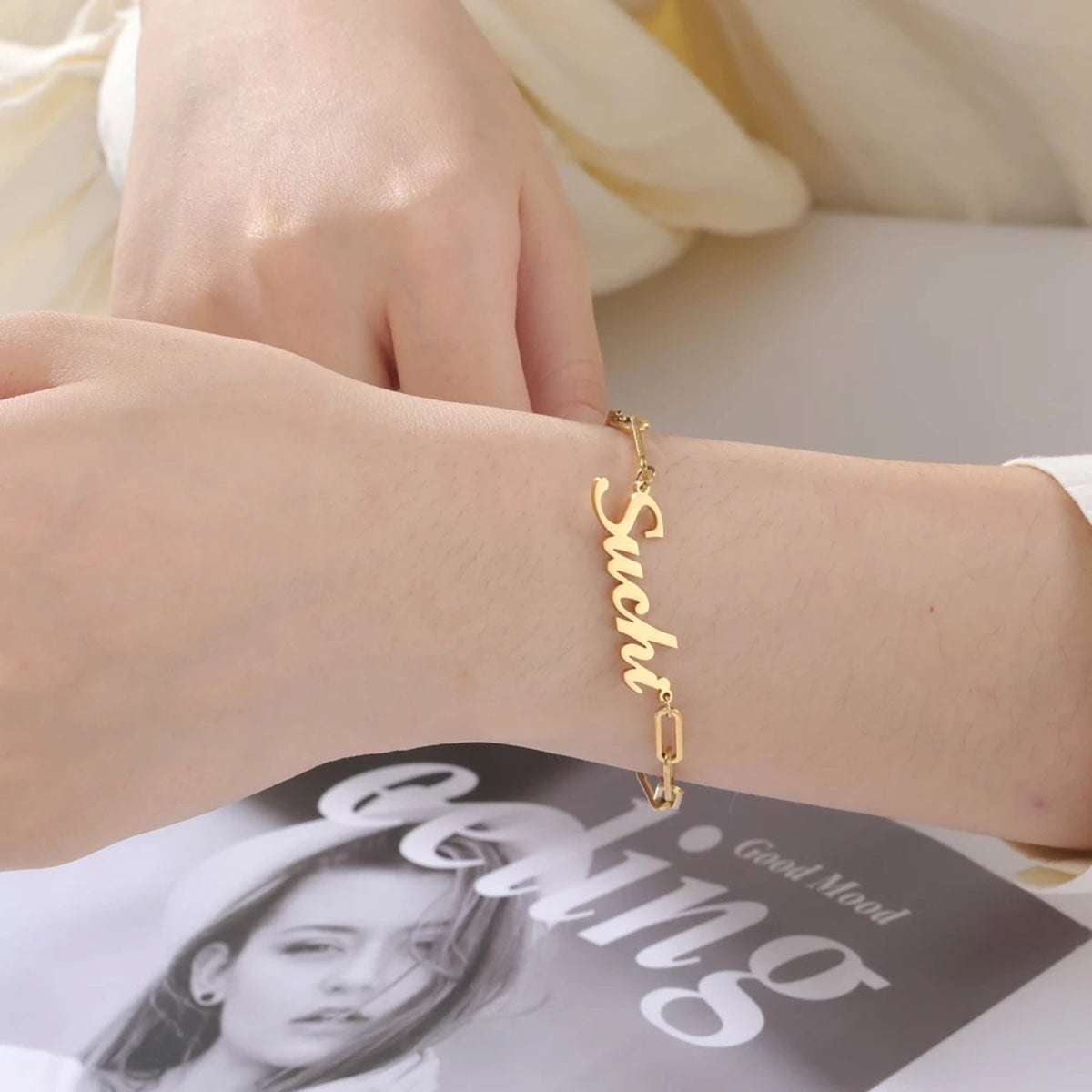 Stylish Stainless Steel Square Chain Bracelet – Modern & Minimalist Design - enhanced image 5