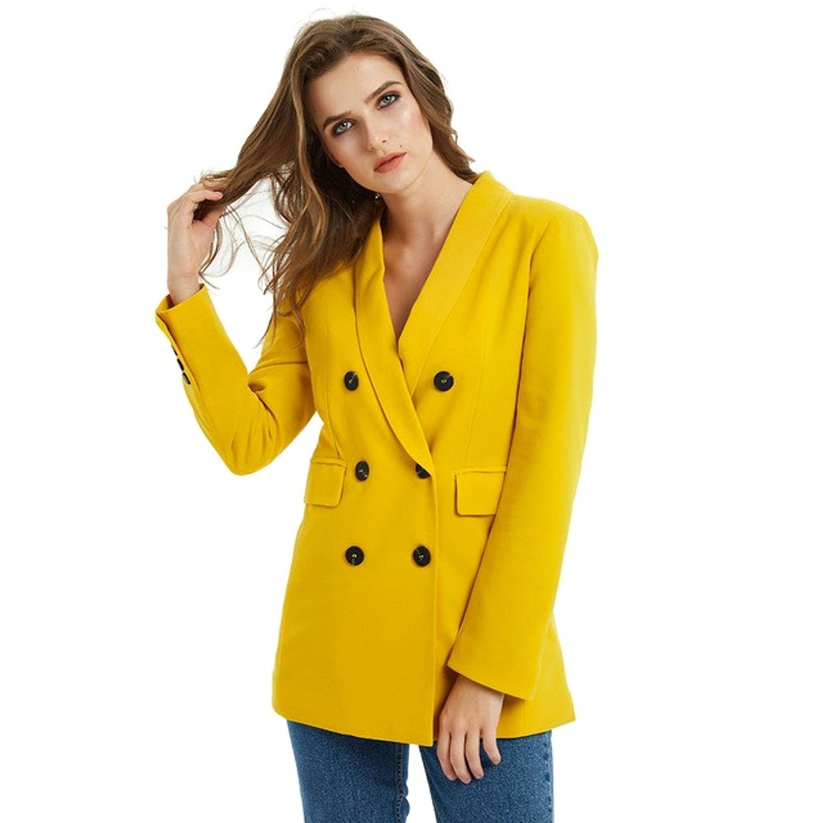 Suit Blazer Jacket For Women Long Coat Suits Office Ladies - enhanced image 5