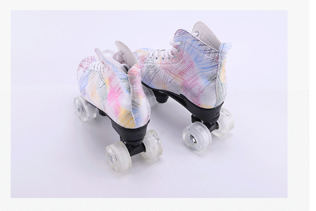 Symphony Feather Double Row Skates Adult Roller Skates Four Roller Skating Flash Skates - enhanced image 5