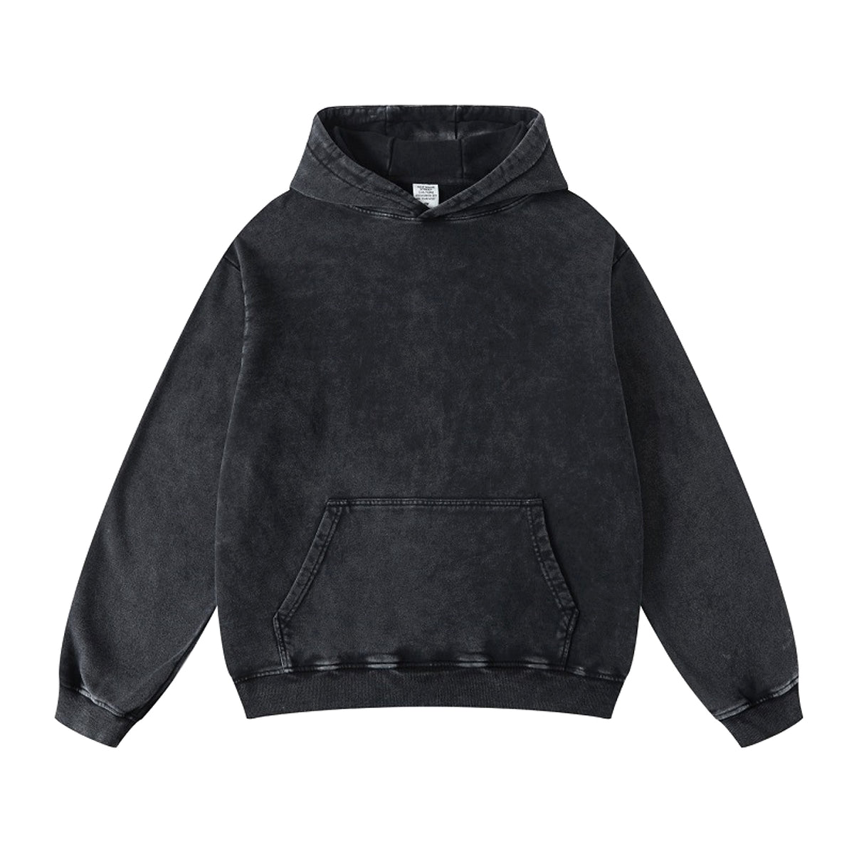Thickened Washed Old Gradient Solid Color Batik Hooded Sweater For Men - enhanced image 5