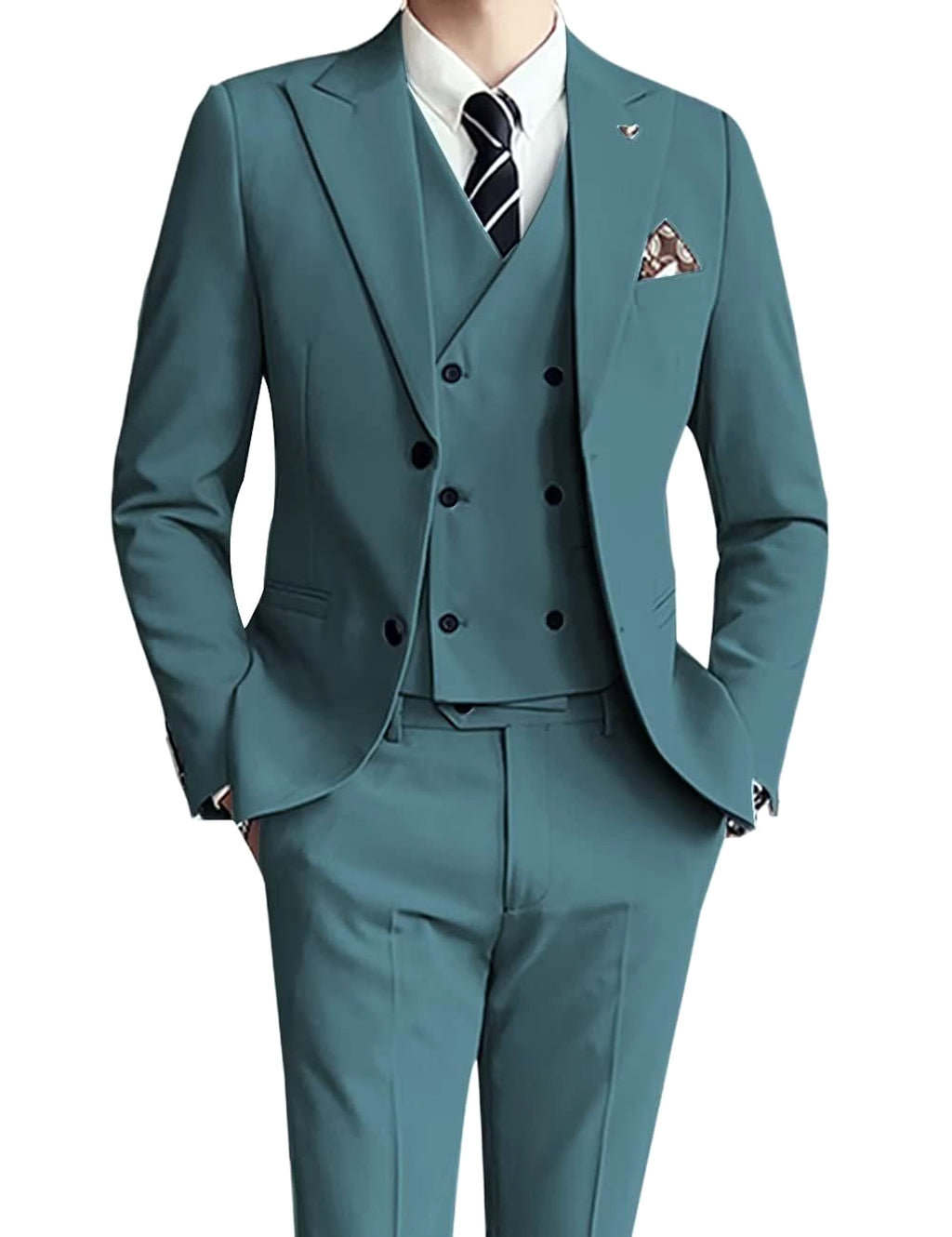Ceremonté™ – Slim Fit Three-Piece Wedding Suit - enhanced image 5