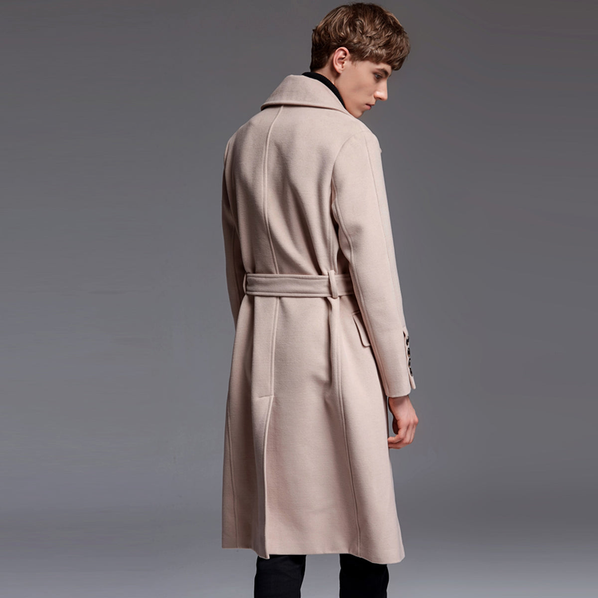 Trench Coat With Belt For Men - enhanced image 5