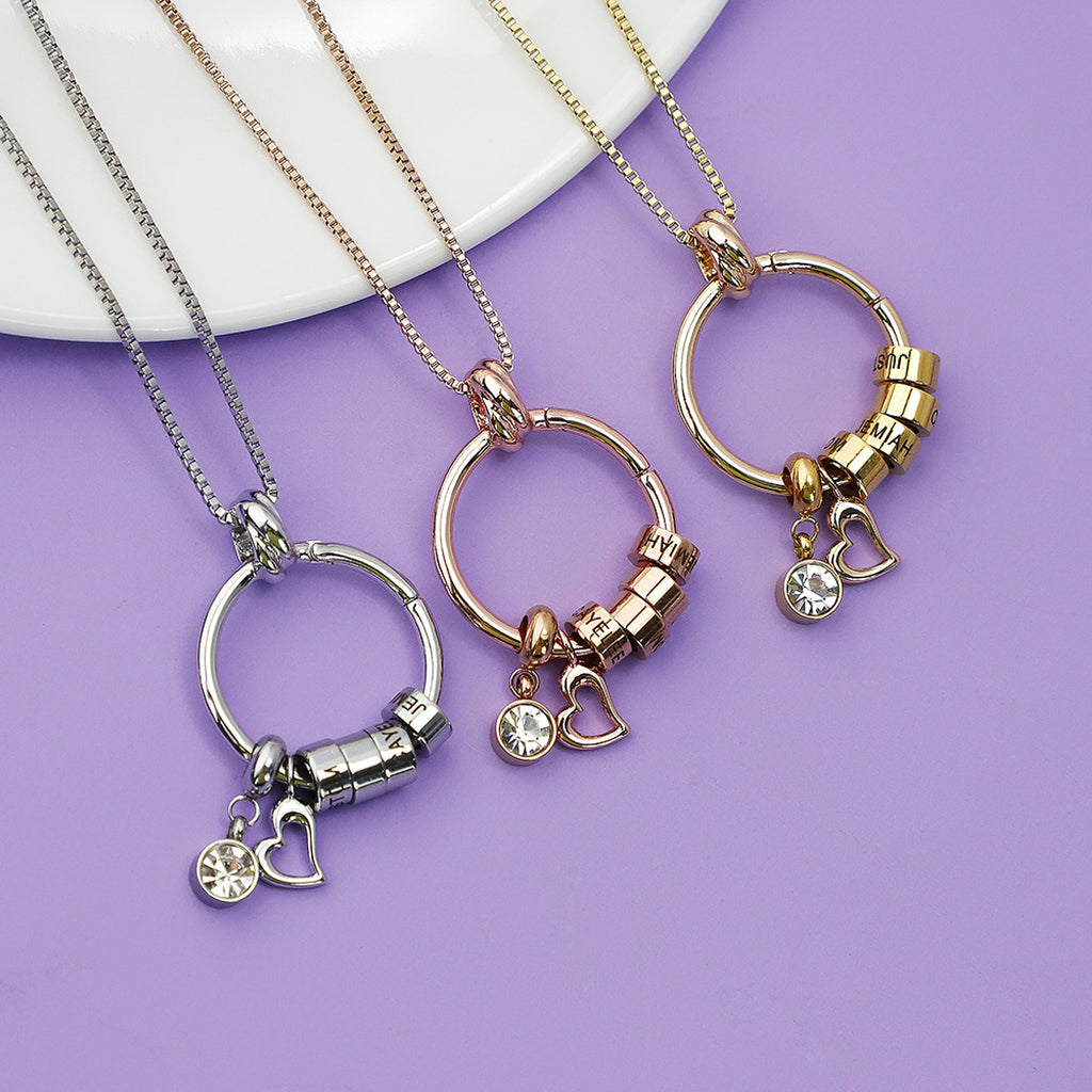 Trendy Love Pendant Exclusive Lettering Necklace With Diamonds - enhanced image 5