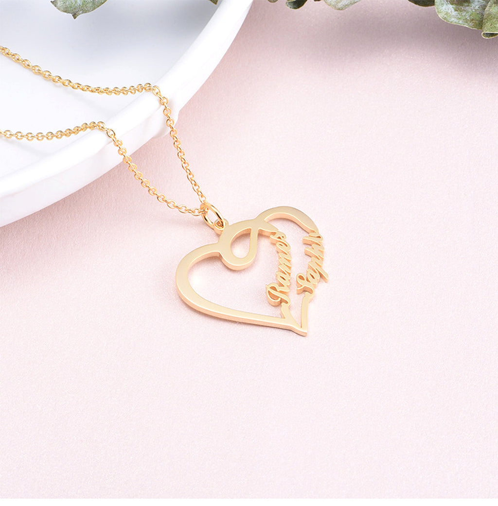 Valentine's Day Gift 925 Silver Personalized Custom Heart-shaped Letter Necklace Female - enhanced image 5