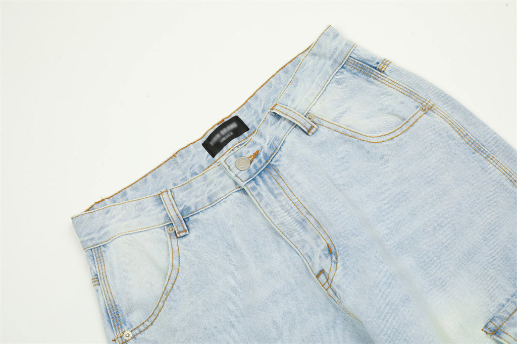 Wash Light Color Cargo Jeans Men - enhanced image 5