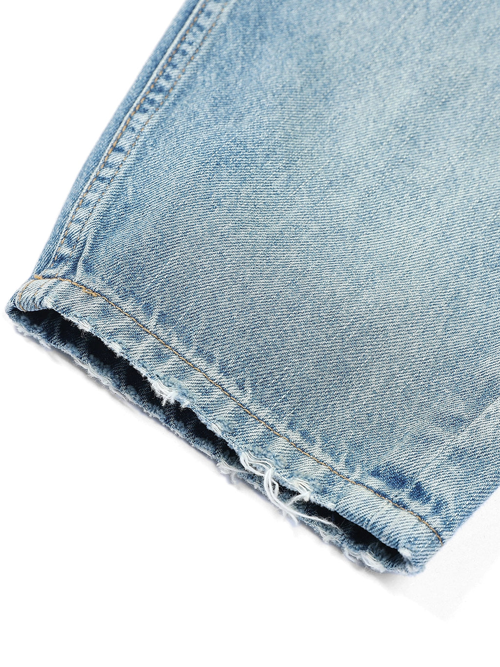 Washed Micro-elastic Frayed Cropped Jeans Men - enhanced image 5