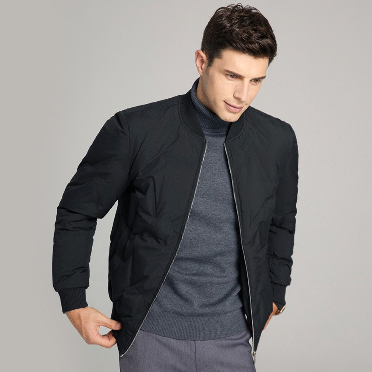 A. White Duck Down Thickened Warm Trendy Winter Men JACKET - enhanced image 5
