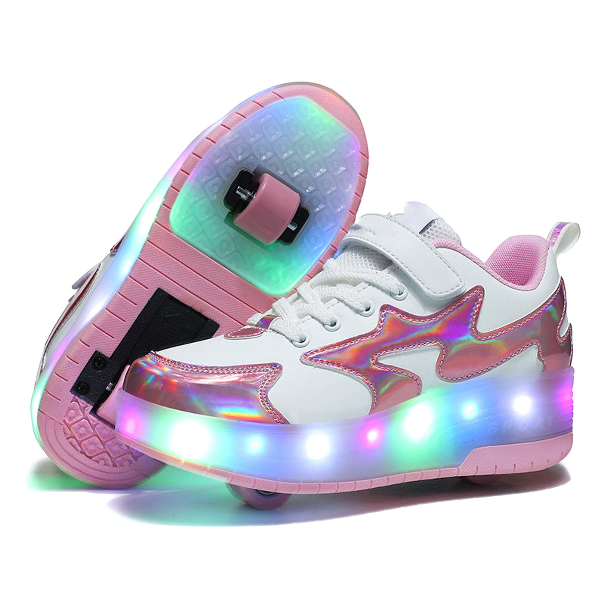 Women Fashion Removable Charging With Lights Light-emitting Roller Skates - enhanced image 5