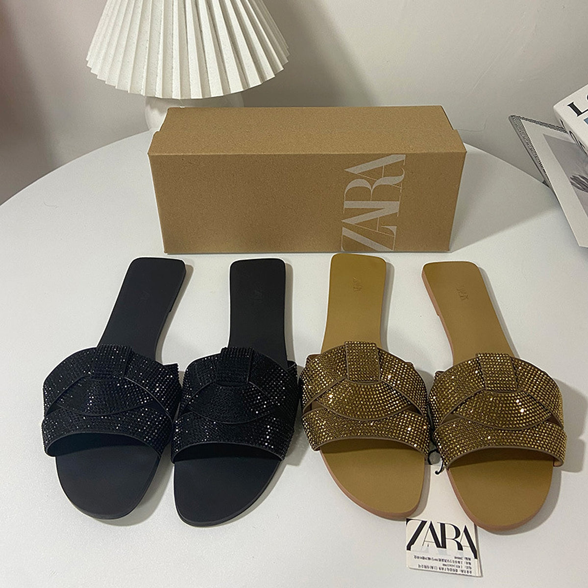Women's Rhinestone Fashion Open Shoes Flat Sandals - enhanced image 5