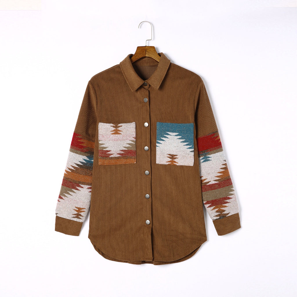 Women's Corduroy Casual Cardigan Coat Jacket - enhanced image 5