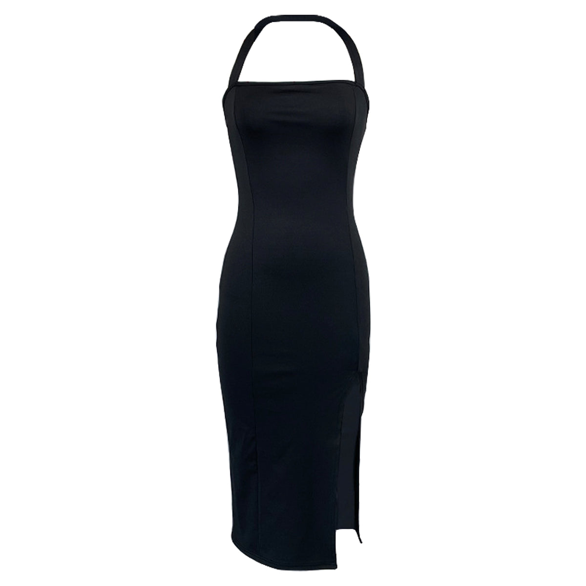 Women's Elegant Backless Halter Dress - enhanced image 5