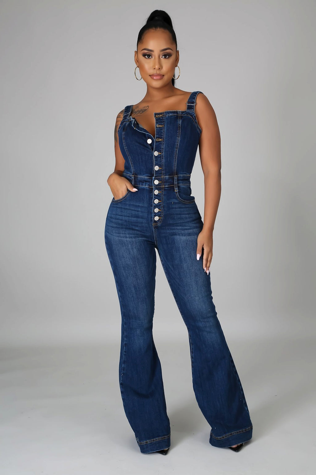 Women's Fashion Casual Denim Jumpsuit - enhanced image 5