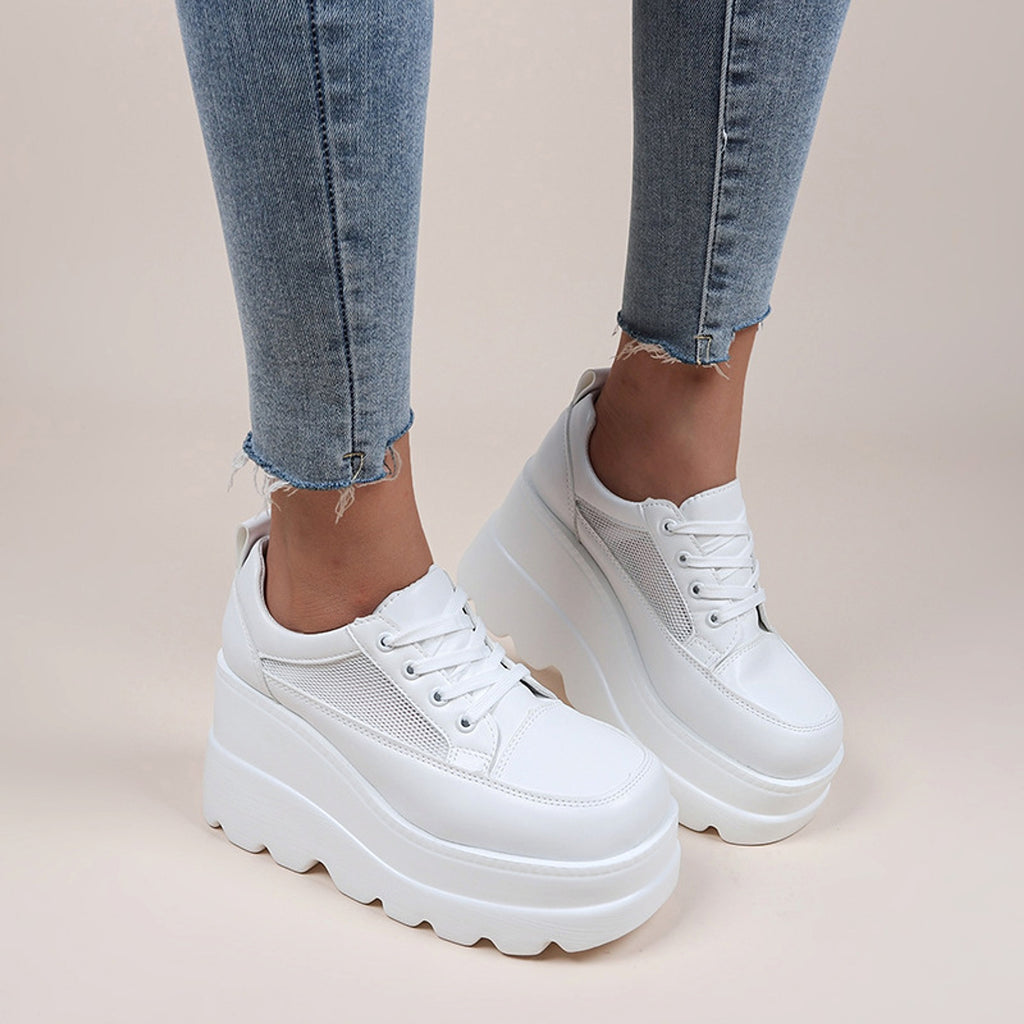 Women's Fashion Lace-up Thick Bottom Casual Daddy Shoes - enhanced image 5