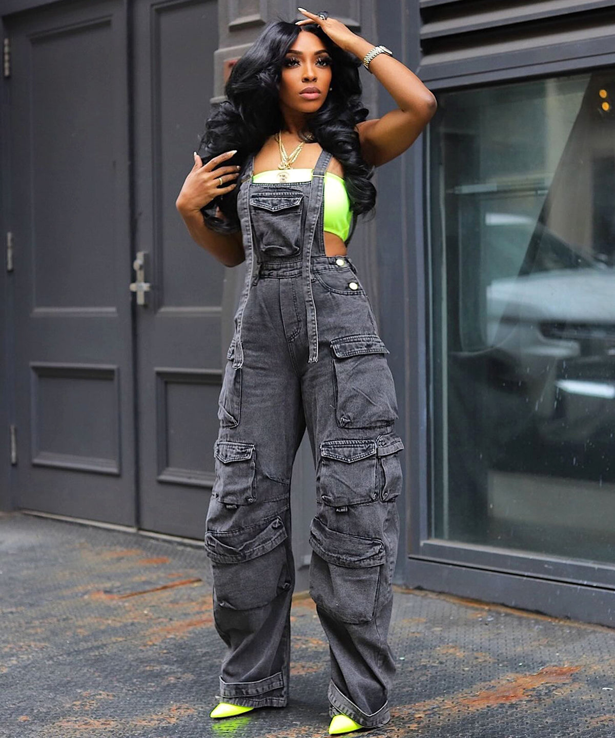 Women's Fashion Loose Denim Jumpsuit - enhanced image 5