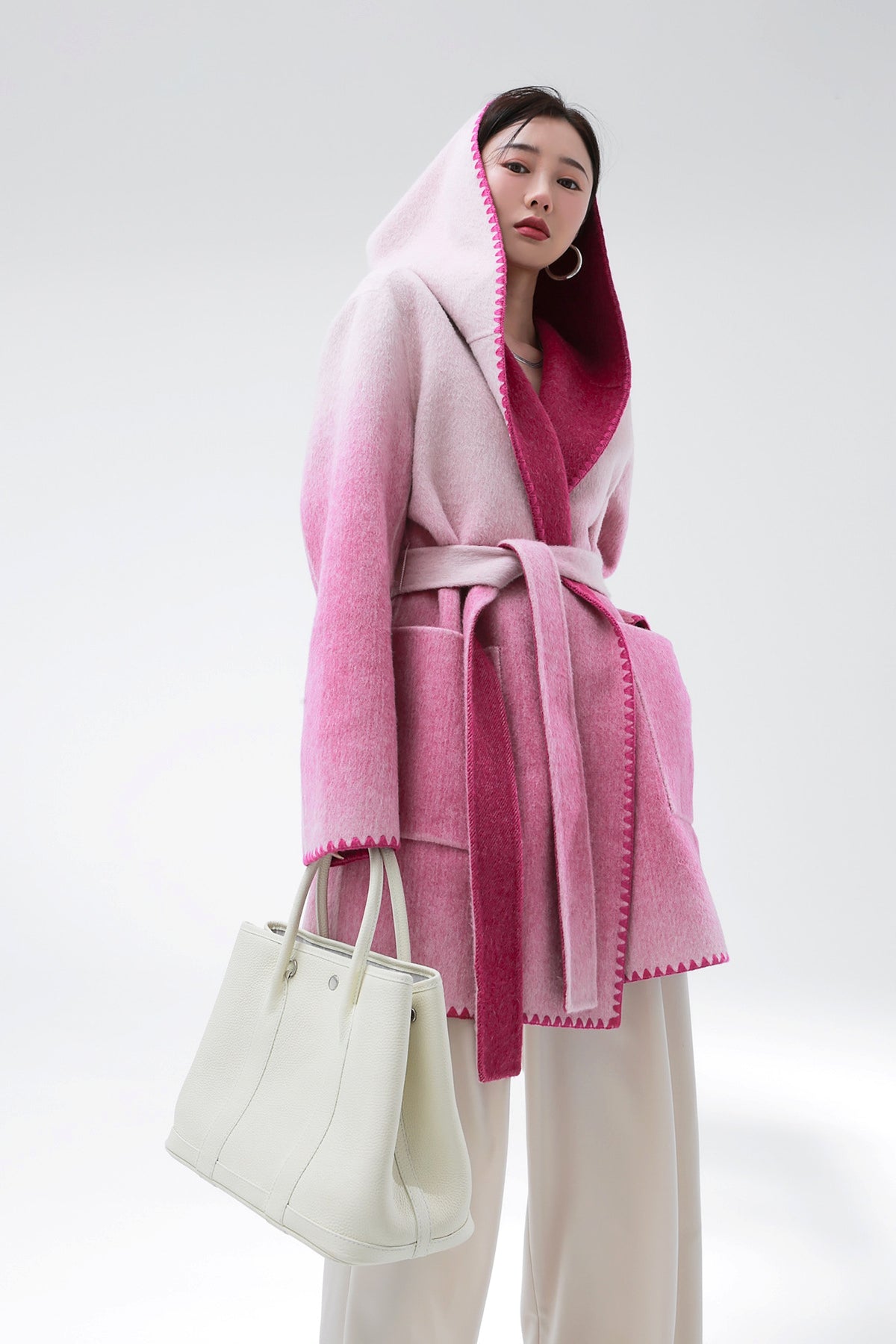 Women's Fashion Reversible Cashmere Coat – Luxury & Versatility - enhanced image 5
