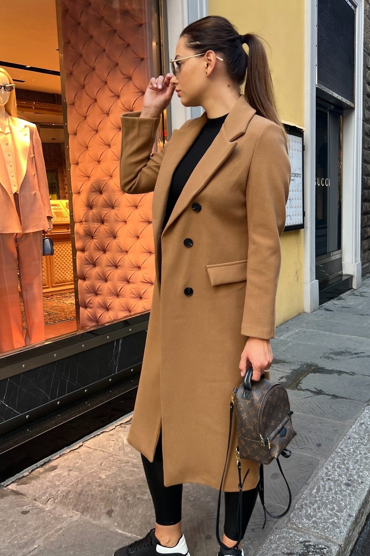 Women's Fashion Simple Double Breasted Long Sleeve Lapel Button Woolen Coat - enhanced image 5