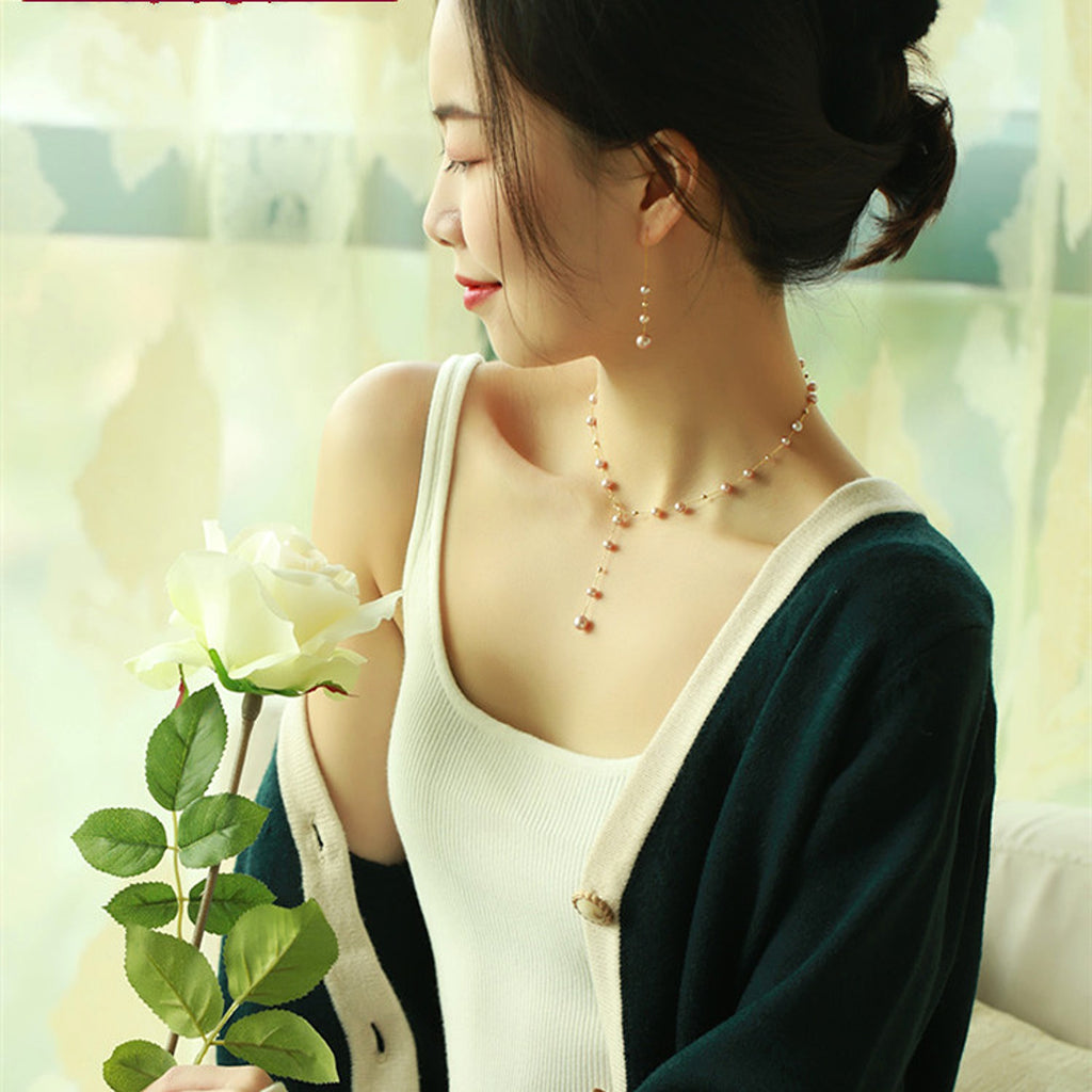 Women's Gypsophila Freshwater Pearl Necklace - enhanced image 5