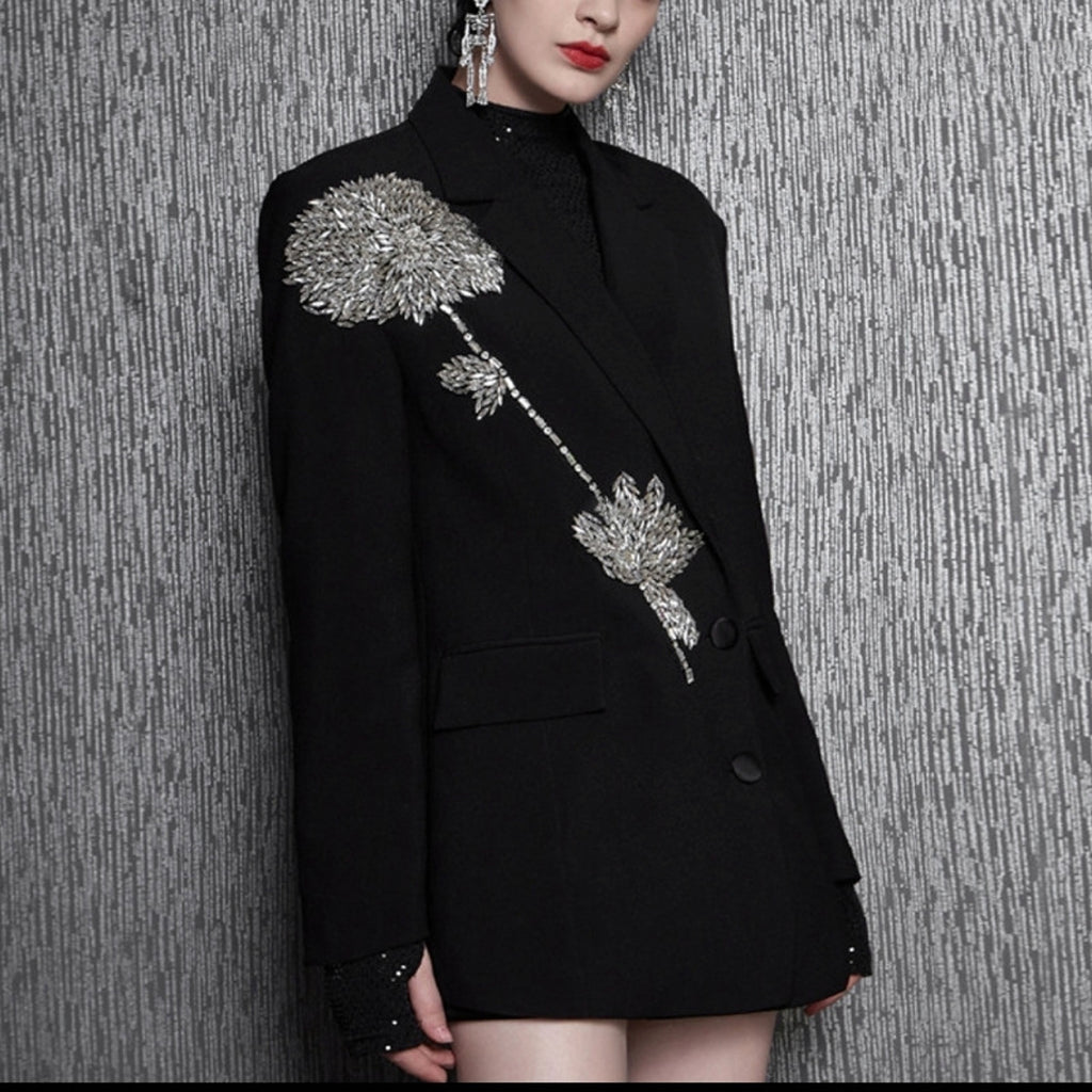 Women's Hand-stitched Floral Suit Jacket - enhanced image 5
