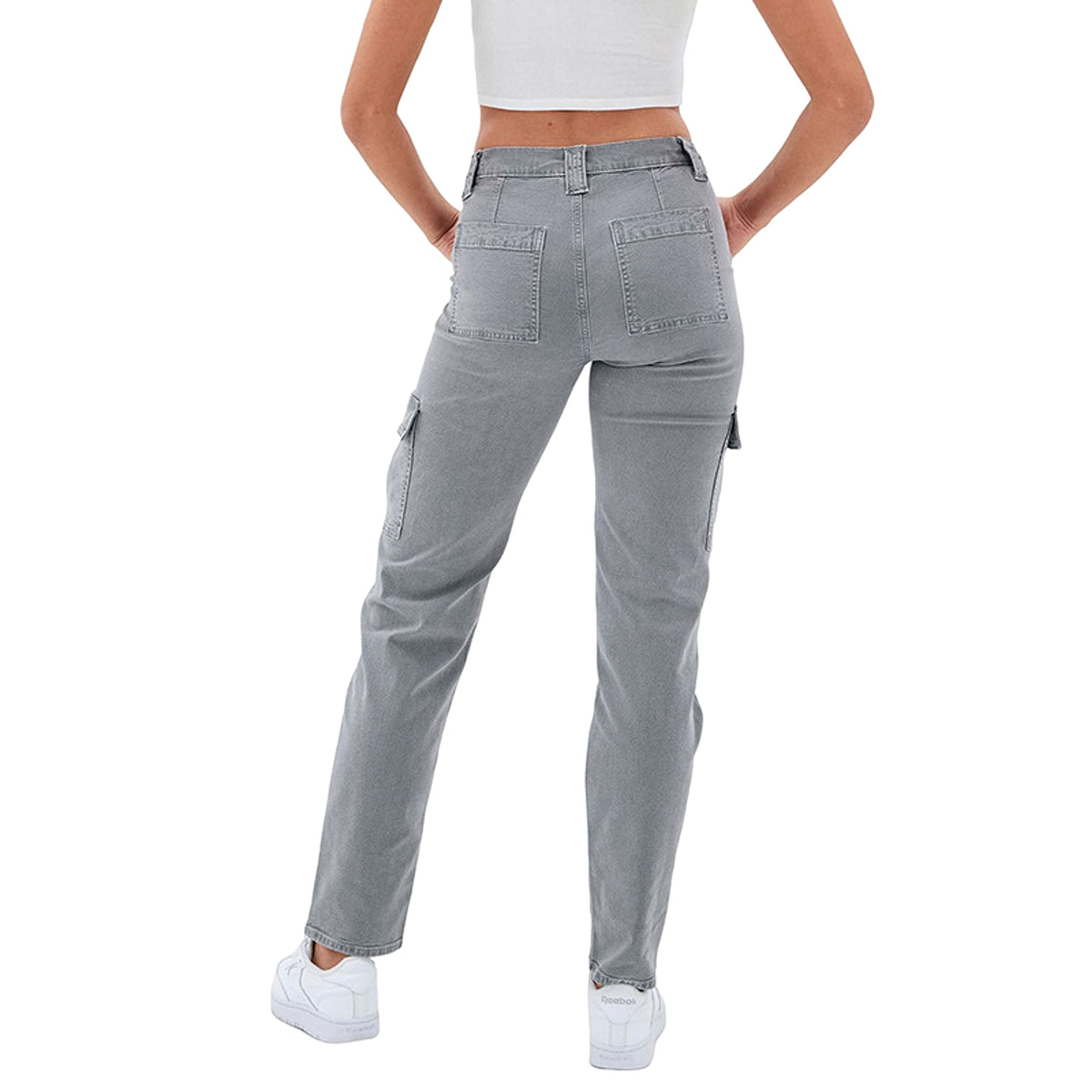 Women's Jeans Multi-bag High Waist Wash Straight - enhanced image 5