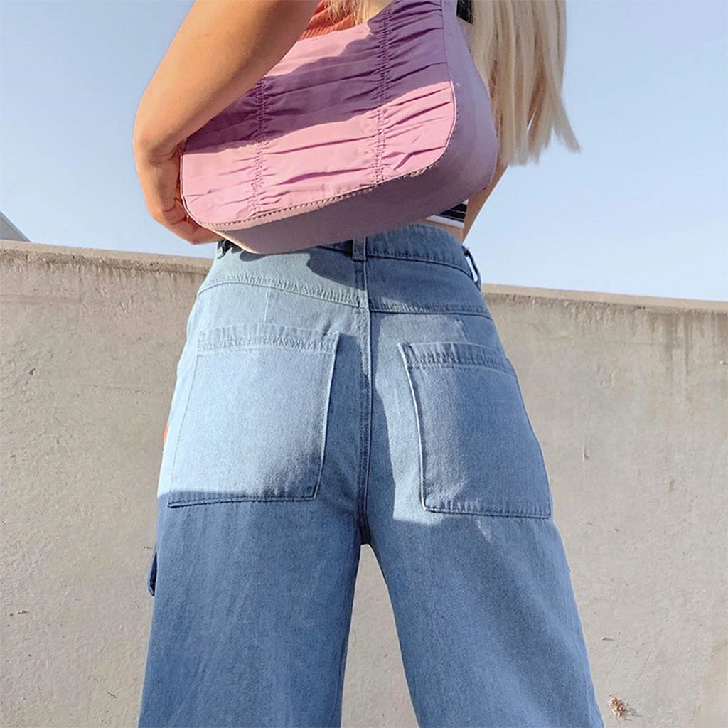 Women's Jeans Washed Large Pocket Loose - enhanced image 5