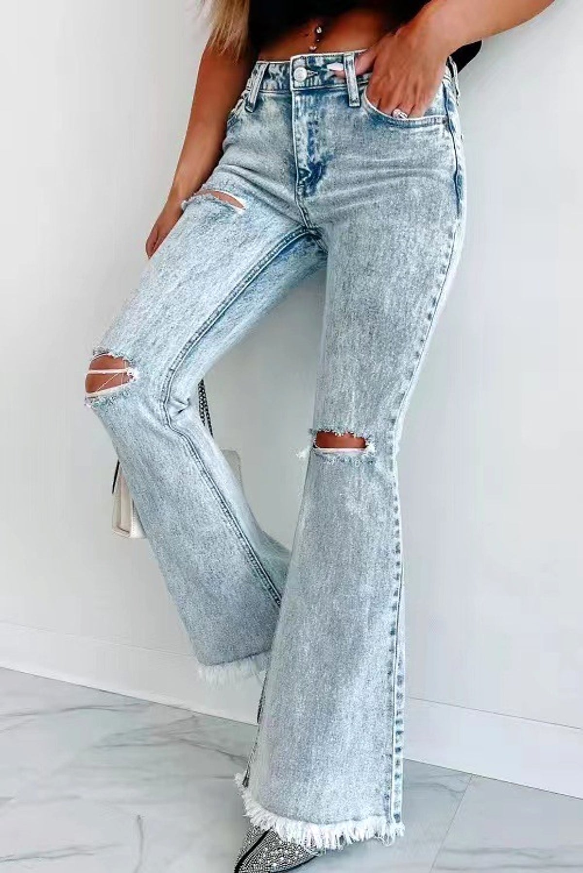 UrbanEase™ – High-Waist Ripped Denim - enhanced image 5