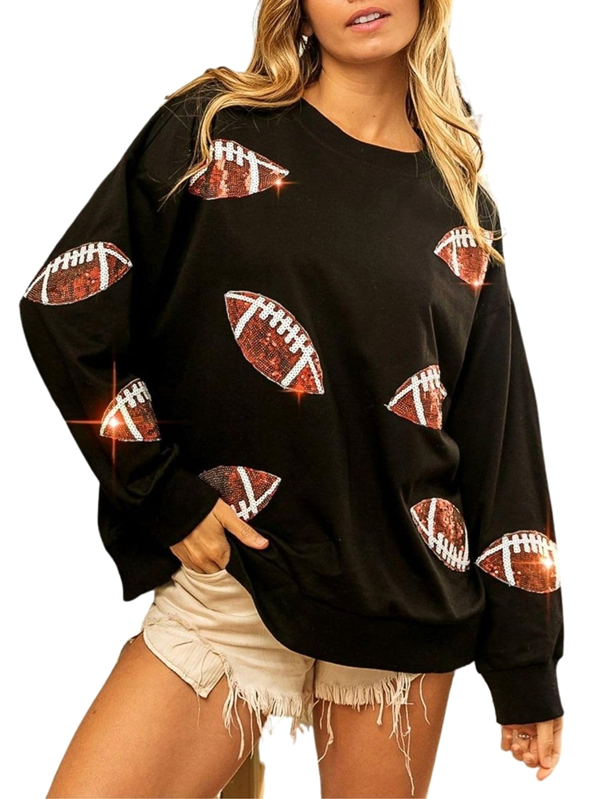 Women's Loose Casual Rugby Sweater - enhanced image 5