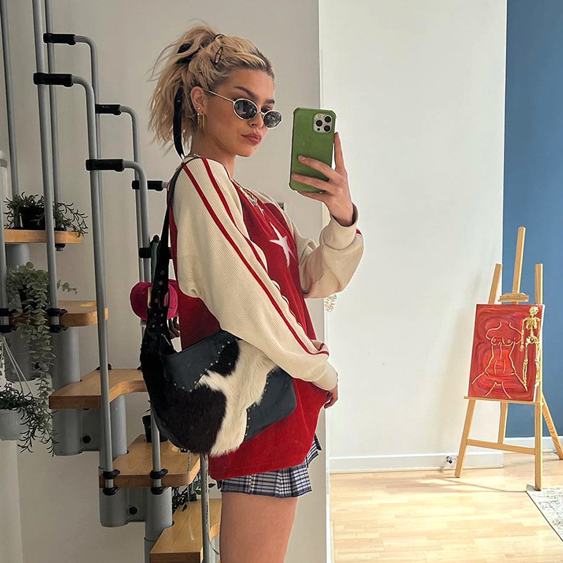 Women's Loose Top Striped Woolen Sweater - enhanced image 5