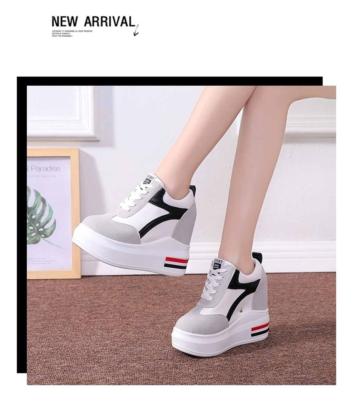 Women's Platform Height Increasing Insole Casual Shoes - enhanced image 5