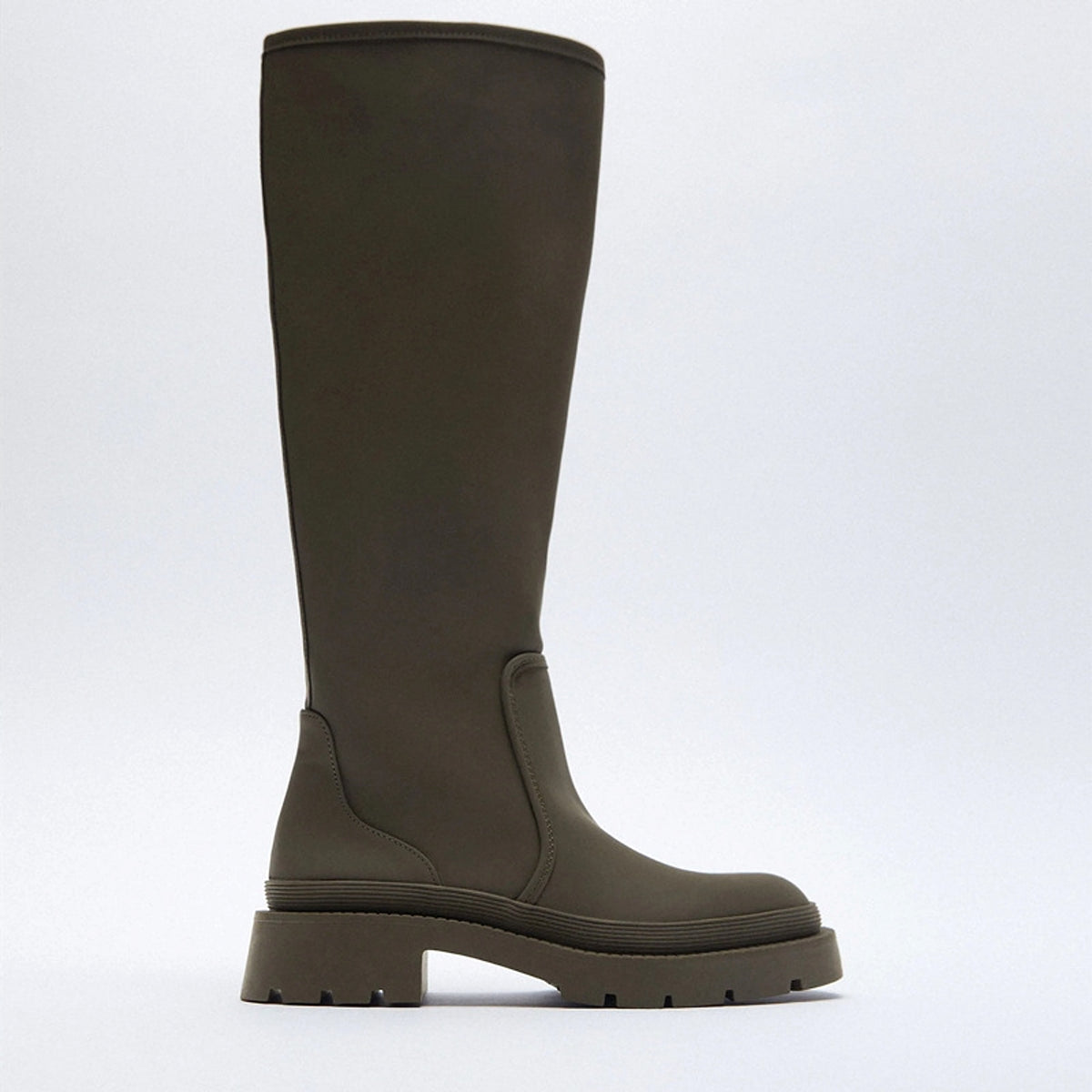 Women's Round Head Slim But Knee-high Martin Boots - enhanced image 5