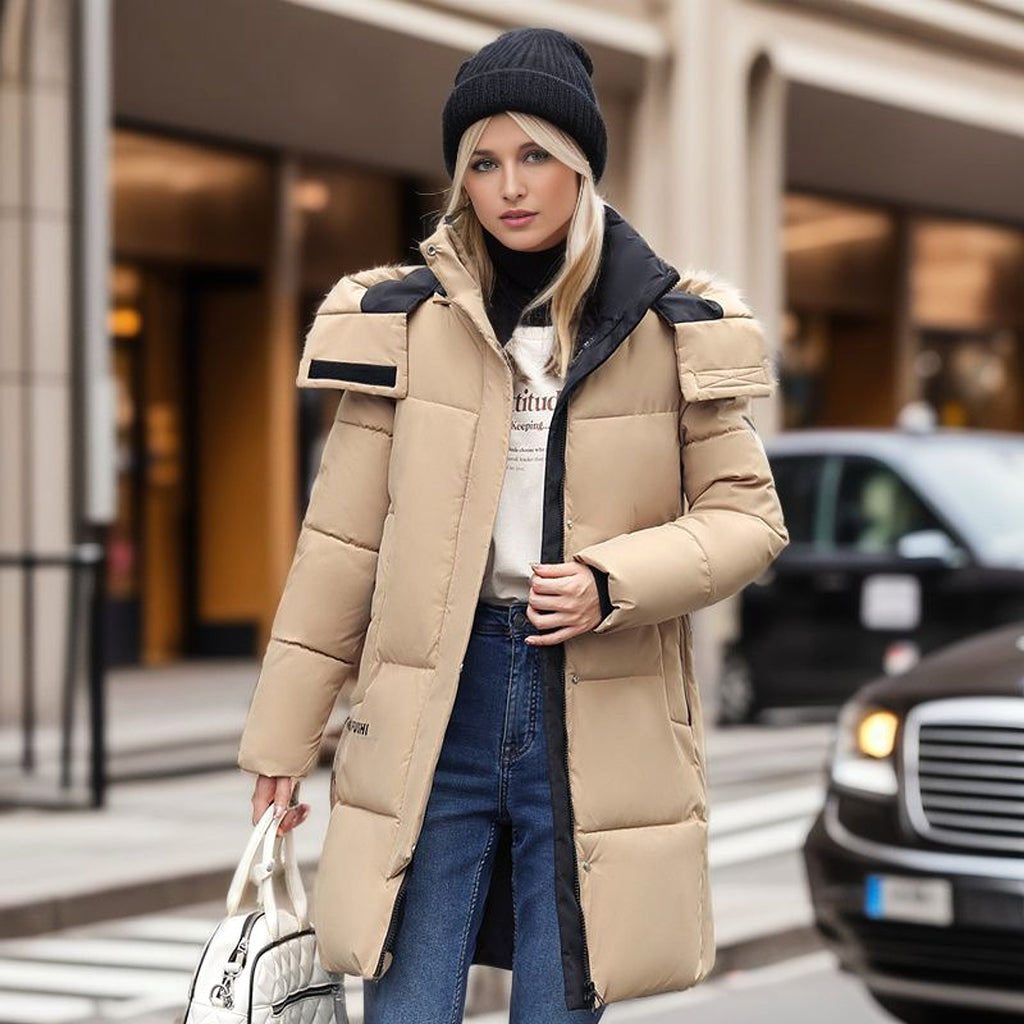 A1. Women's Simple Thickened Cotton Padded Coat Jacket - enhanced image 5