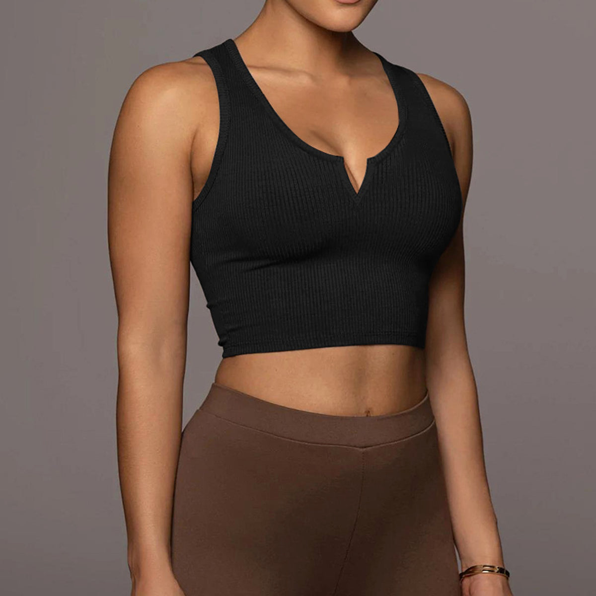 Women's Slim Fit Midriff-baring Camisole (Tank-top & T-Shirt) - enhanced image 5
