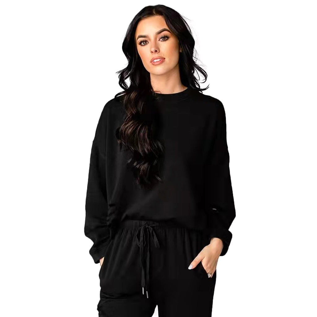Women's Solid Color Ripped Tracksuit - enhanced image 5