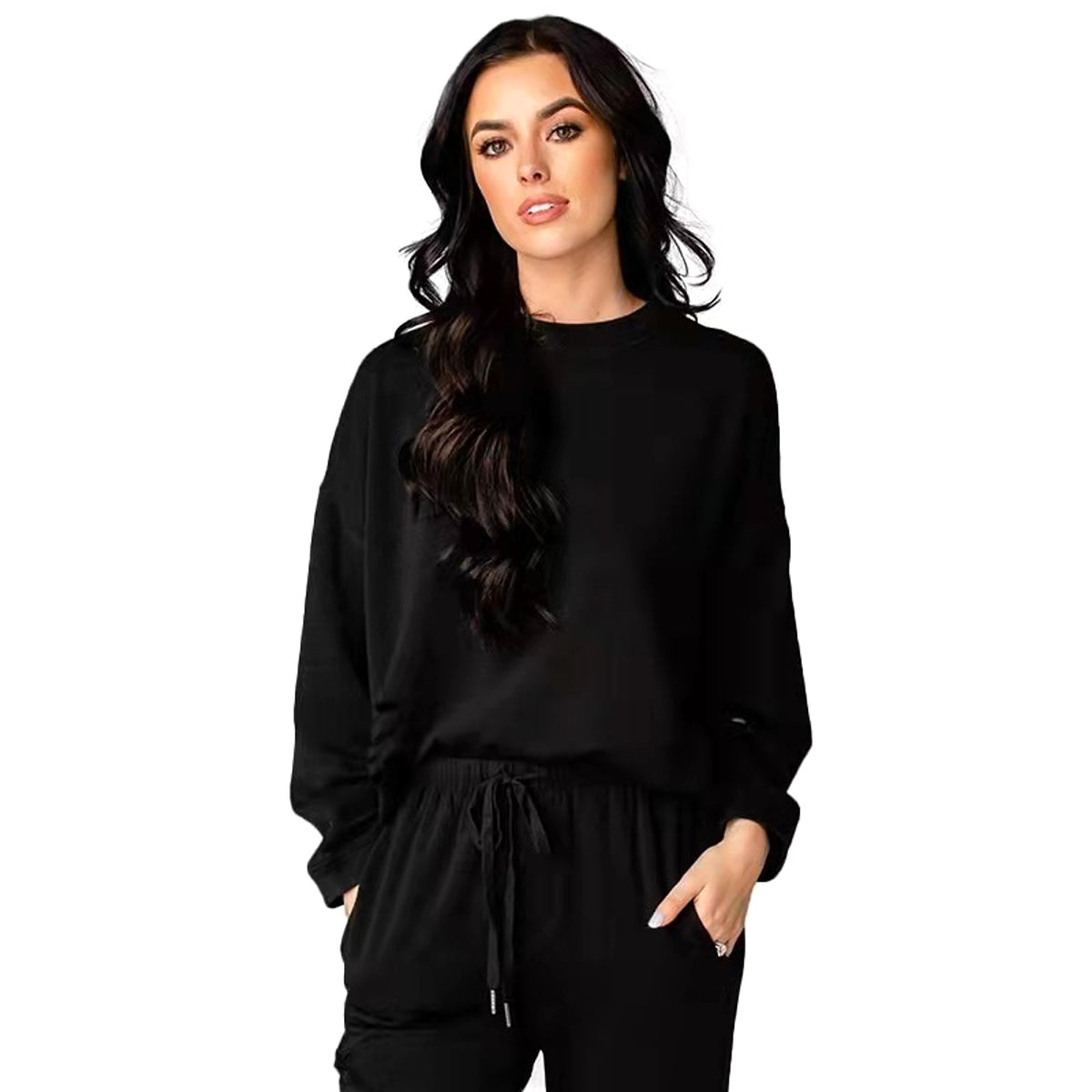 Women's Solid Color Ripped Tracksuit - enhanced image 5