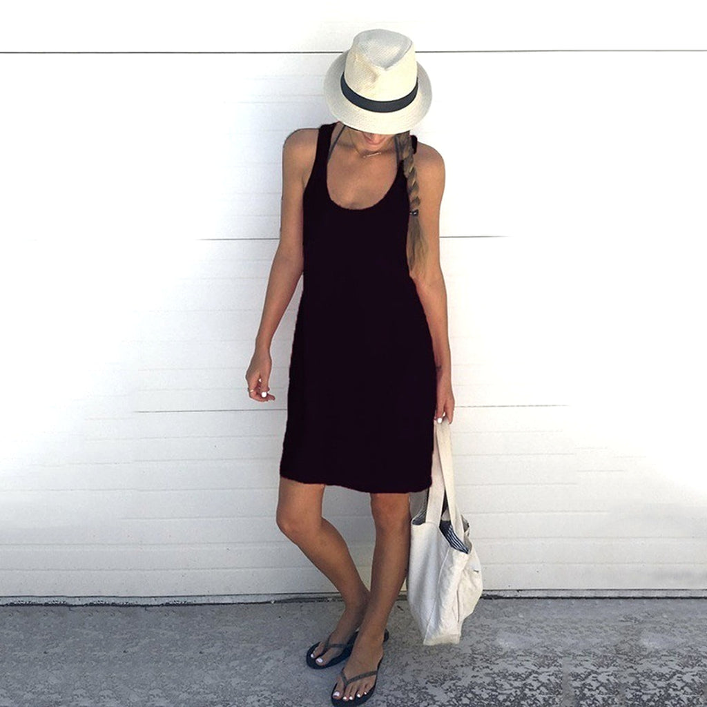 Casual Round Neck Cotton-Blend Dress (S–XL) - enhanced image 5