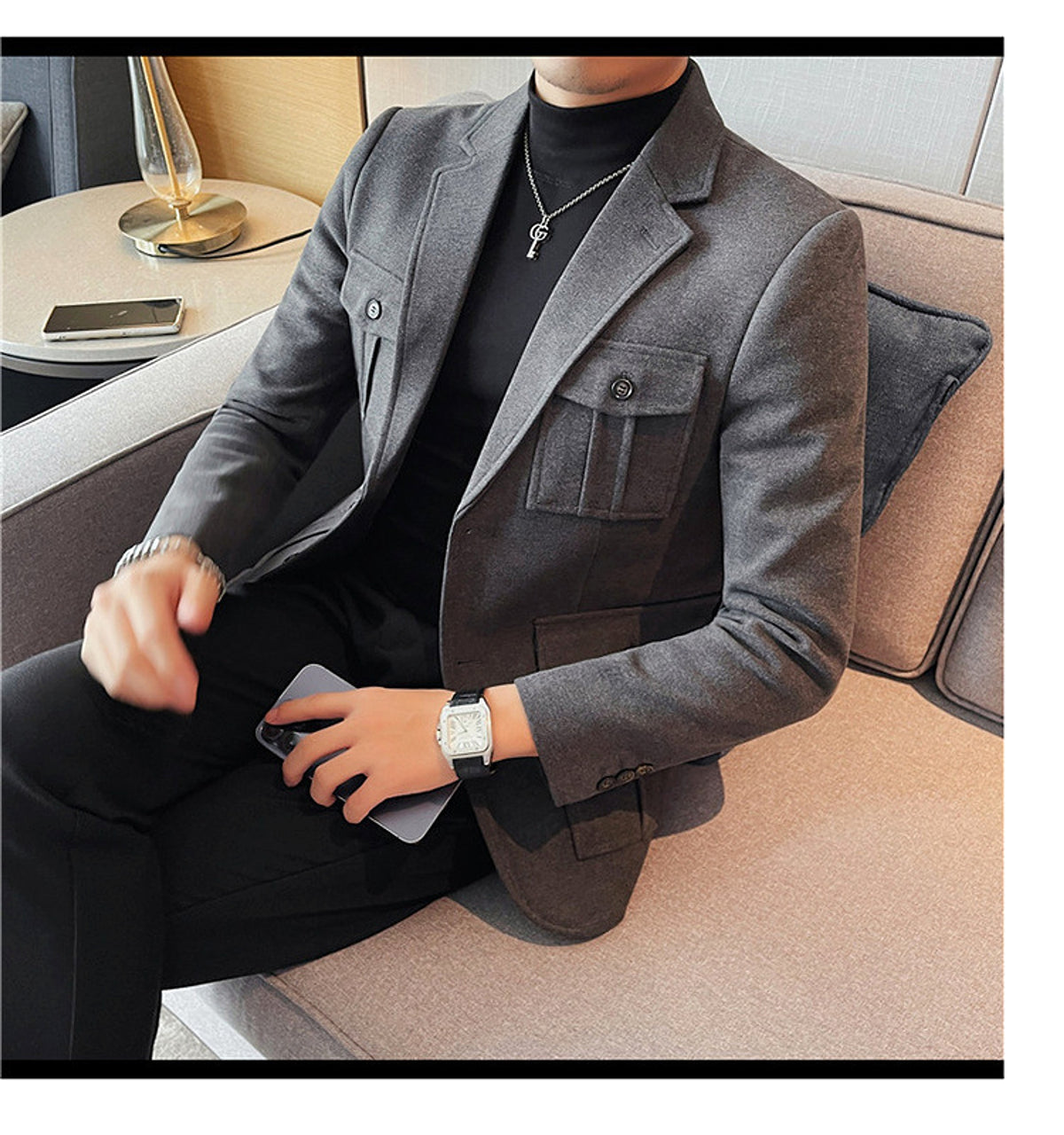 Woolen Suit Men's Single-breasted Suit Jacket - enhanced image 5