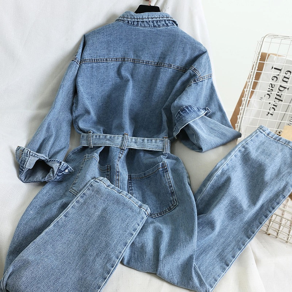 Workwear denim jumpsuit - enhanced image 5