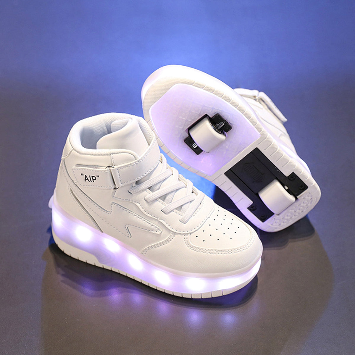 Youth Leather Ice Skates Double Wheeled Walking Shoes - enhanced image 5